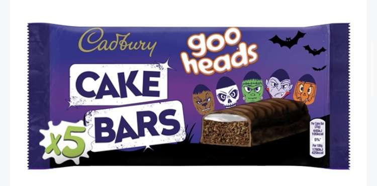 Cadbury 5 Goo Heads Cake Bars (Nov 23) RRP £1.29 CLEARANCE XL 89p or 2 for £1.50